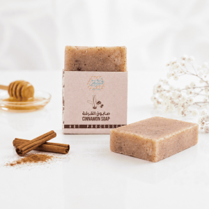 A warming cinnamon soap that gently cleanses and invigorates the skin.